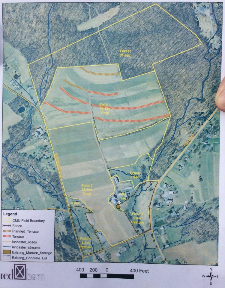 The current owner allowed me to take a picture of the most recent land boundaries. 